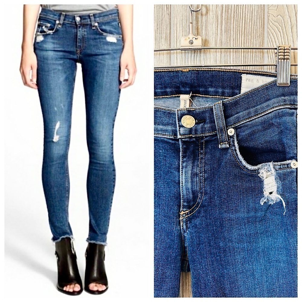Women’s Distressed Skinny Jeans - Blue